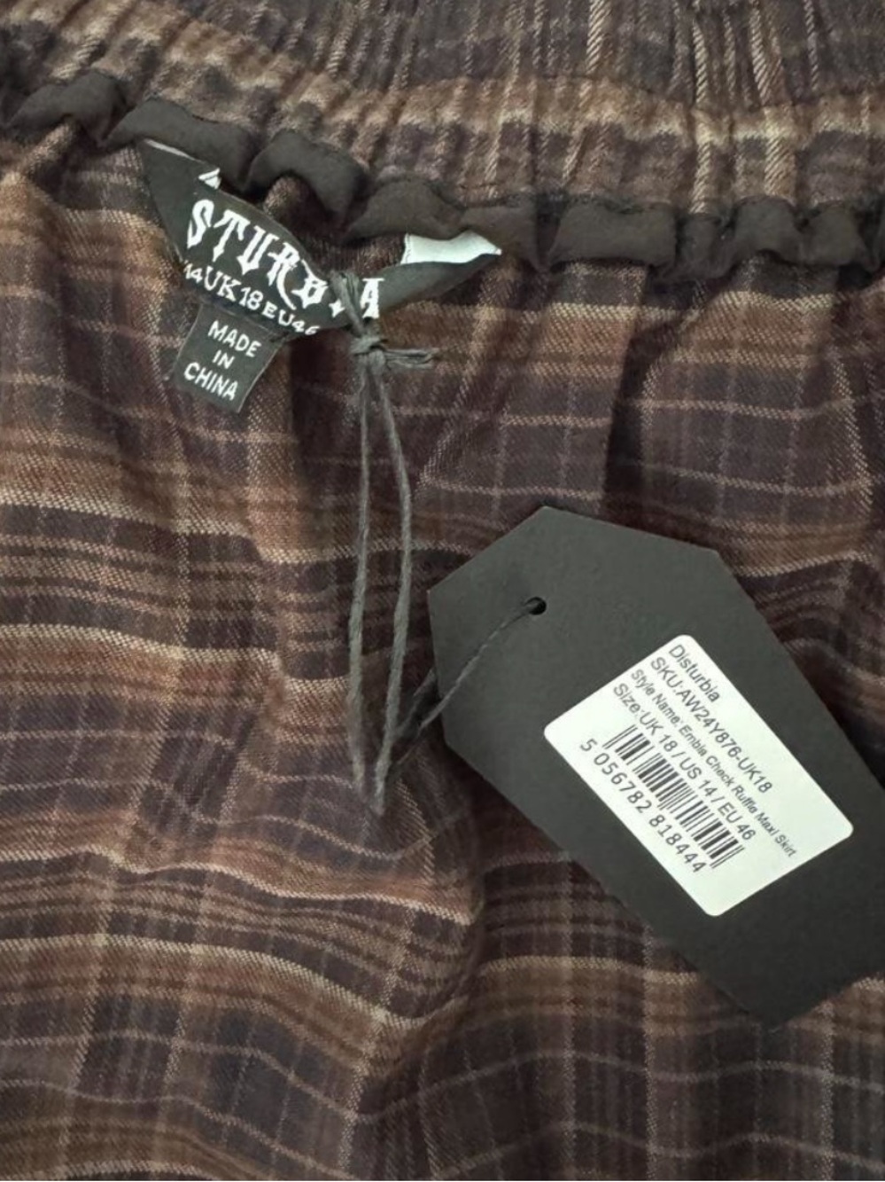 Disturbia Brown Plaid Maxi Skirt - Picture 6 of 6